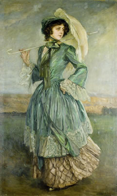 Die Schauspielerin Ida Roland im Sommerkleid