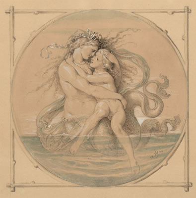 Die schöne Melusine mit einem Knaben