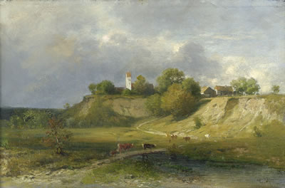 Blick auf die Isarauen von Oberföhring bei München
