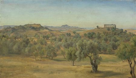 Agrigento with olive grove near the temple of Juno.