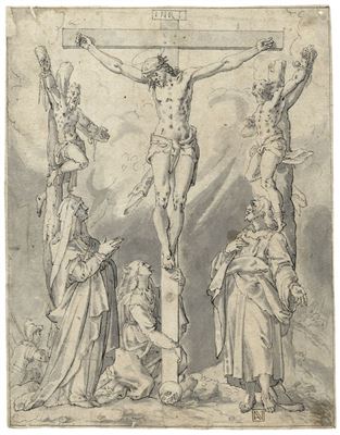 Christ at the crucifixion by Friedrich Sustris - Auction record, sale price, and art valuation. Compare with similar artists and explore comparable artworks.