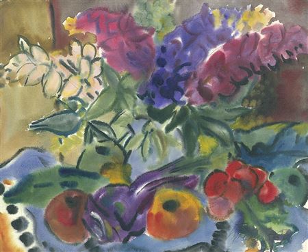 Fruit still life on flower bouquet by Rudolf Bredow - Auction record, sale price, and art valuation. Compare with similar artists and explore comparable artworks.