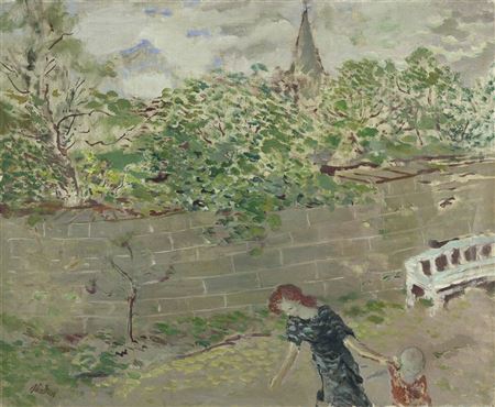 Garden wall in Vorfrühling