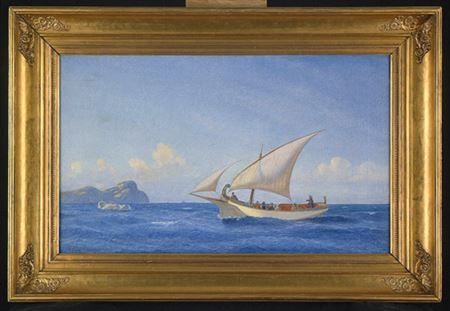 Türkisches Segelschiff vor einer felsigen Insel. by Carl Olsen - Auction record, sale price, and art valuation. Compare with similar artists and explore comparable artworks.