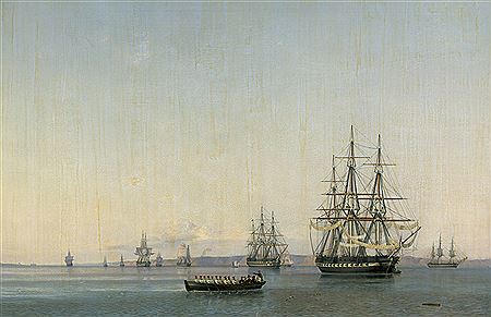 Russische Fregatten auf Reede vor Küste by Friedrich Theodore Kloss - Auction record, sale price, and art valuation. Compare with similar artists and explore comparable artworks.