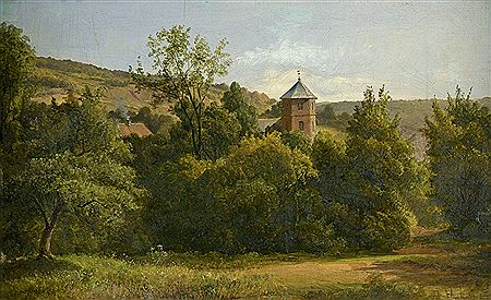 Blick über die Lößnitz bei Dresden im Sommer