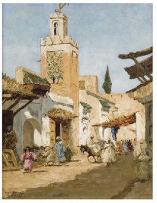 Rue animée à Marrakech