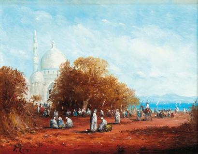 Rassemblement, Bord du Bosphore by Jacques Roux - Auction record, sale price, and art valuation. Compare with similar artists and explore comparable artworks.