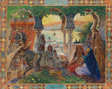 Terrasse sur la Baie d'Alger by Alexandre Lunois - Auction record, sale price, and art valuation. Compare with similar artists and explore comparable artworks.