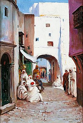 Dans la casbah d'Alger by William Alphonse Lambrecht - Auction record, sale price, and art valuation. Compare with similar artists and explore comparable artworks.