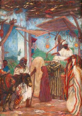 Marchands d'herbes, Marrakech, 1924 by François Pycke - Auction record, sale price, and art valuation. Compare with similar artists and explore comparable artworks.