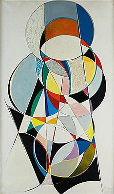 Composition abstraite sur fond blanc