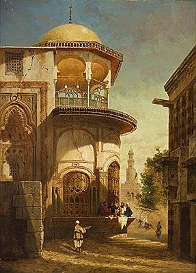 Sample artwork by Adrien Dauzats (1804 - 1868), known for landscape, oriental genre, theatrical scene painting, illustration, writing - View similar artists and auction records