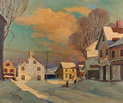 Dock Square, Rockport, after a Snowstorm