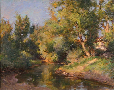 WINDING RIVER THROUGH THE TREES