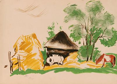 Sample artwork by Olga Deineko (1897 - 1970), known for paintings, children's book illustrations - View similar artists and auction records