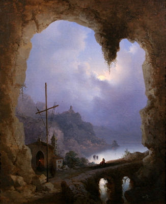 VIEW OF AMALFI FROM THE GROTTA DEL CONVENTO DEI CAPPUCCINI