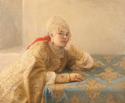 BOYARINA by Klavdi Vasilievich Lebedev - Auction record, sale price, and art valuation. Compare with similar artists and explore comparable artworks.