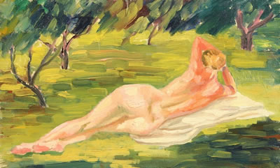 Lying Nude by Dmitri Krapivny - Auction record, sale price, and art valuation. Compare with similar artists and explore comparable artworks.