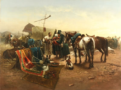 "Caravan, after Jozef von Brandt's 'Jarmark v Balcie'"