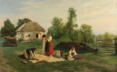 "Summer in the Village" by Konstantin Alexandrovich Trutkovsky - Auction record, sale price, and art valuation. Compare with similar artists and explore comparable artworks.