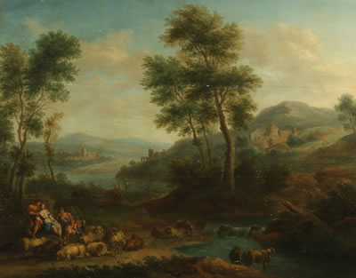 "Sheepherders in a Landscape"