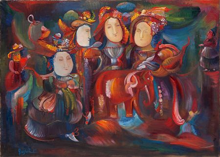 "Red Elephant and Fairytale Actresses" by Gayane Khachaturian - Auction record, sale price, and art valuation. Compare with similar artists and explore comparable artworks.