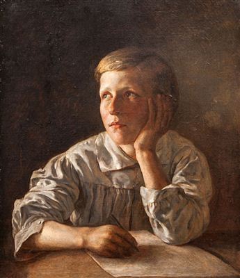 "Boy at a Table"