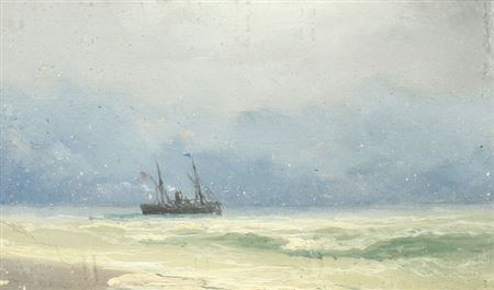 Seascape of Ship in the Black Sea