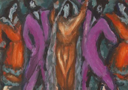 The Wedding Dance by Anatoli Lvovich Kaplan - Auction record, sale price, and art valuation. Compare with similar artists and explore comparable artworks.