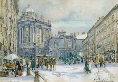 Altes Burgtheater by Emmerich Kirall - Auction record, sale price, and art valuation. Compare with similar artists and explore comparable artworks.