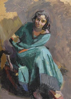 Dame in grünen Kleid by Franz Wiegele - Auction record, sale price, and art valuation. Compare with similar artists and explore comparable artworks.