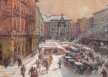 Am hohen Markt by Carl Pippich - Auction record, sale price, and art valuation. Compare with similar artists and explore comparable artworks.