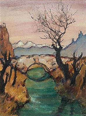 Brücke vor Burgpanorama