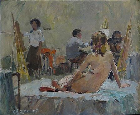 Nu dans l'atelier