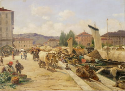 Warenumschlag am Hafen
