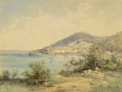 Blick auf das Kloster Tegernsee
