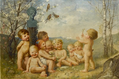 Spielende Putti vor einer Faunsbüste by Emil Beurmann - Auction record, sale price, and art valuation. Compare with similar artists and explore comparable artworks.