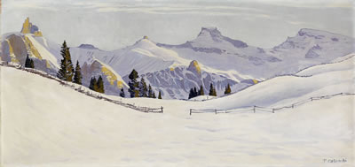 Verschneites Bergpanorama Adelbodens
