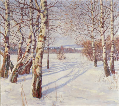 Birken im Schnee by Fritz Osswald - Auction record, sale price, and art valuation. Compare with similar artists and explore comparable artworks.