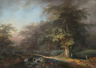 Waldlandschaft mit Bach