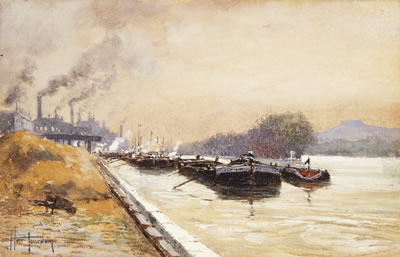 Kähne an der Seine by Henri Jourdain - Auction record, sale price, and art valuation. Compare with similar artists and explore comparable artworks.