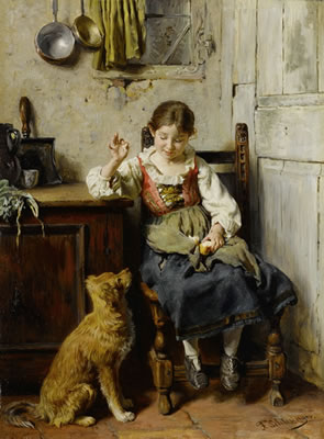 Mädchen mit Hund by Felix Schlesinger - Auction record, sale price, and art valuation. Compare with similar artists and explore comparable artworks.