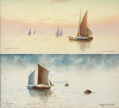 Gegenstücke: "Moonrise" und "A still evening"