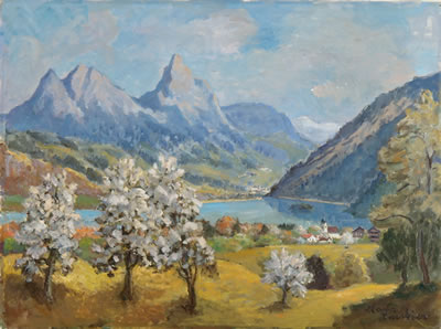 Blick über den Lauerzersee by Jean (Hans) Vautier - Auction record, sale price, and art valuation. Compare with similar artists and explore comparable artworks.