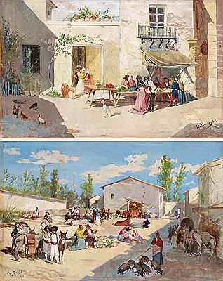 Sample artwork by Manuel Picolo Y Lopez (1855 - 1912), known for landscape and genre painting, watercolor, orientalism, genre scenes, portraits, illustrations - View similar artists and auction records