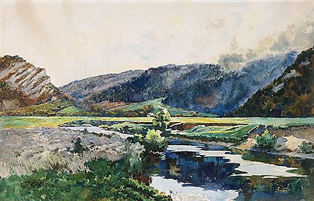 "L'Areuse au Val-de-Travers en direction de Noiraigue (à gauche: La Clusette)" by Paul Bouvier - Auction record, sale price, and art valuation. Compare with similar artists and explore comparable artworks.