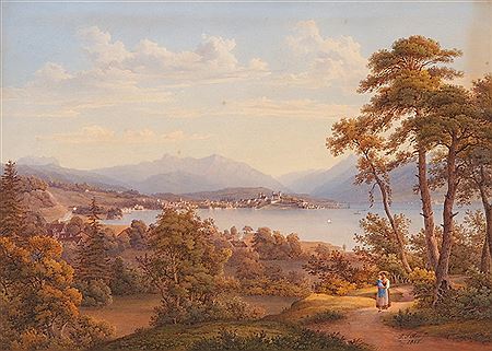 Blick von Feldbach auf Rapperswil by Jakob Suter - Auction record, sale price, and art valuation. Compare with similar artists and explore comparable artworks.