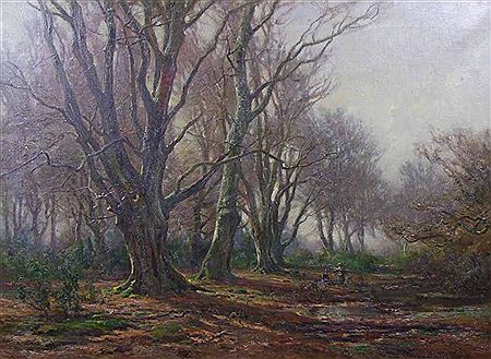 New Forest Scene with Figures by Frederick Golden Short - Auction record, sale price, and art valuation. Compare with similar artists and explore comparable artworks.