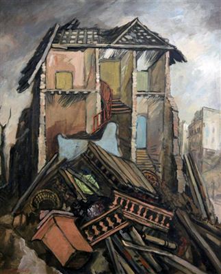 Ruined buildings during The Blitz